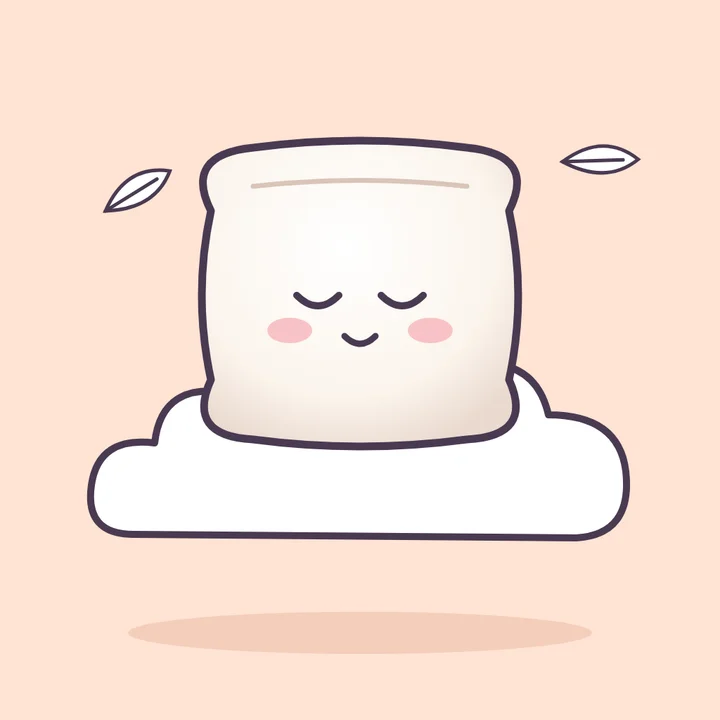 A pillow floating on a soft cloud