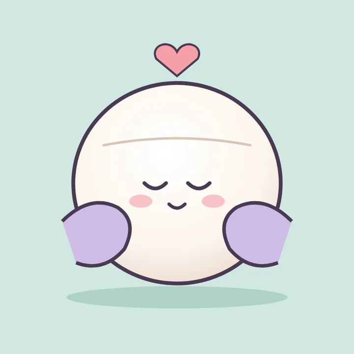 A squishy round marshmallow pillow